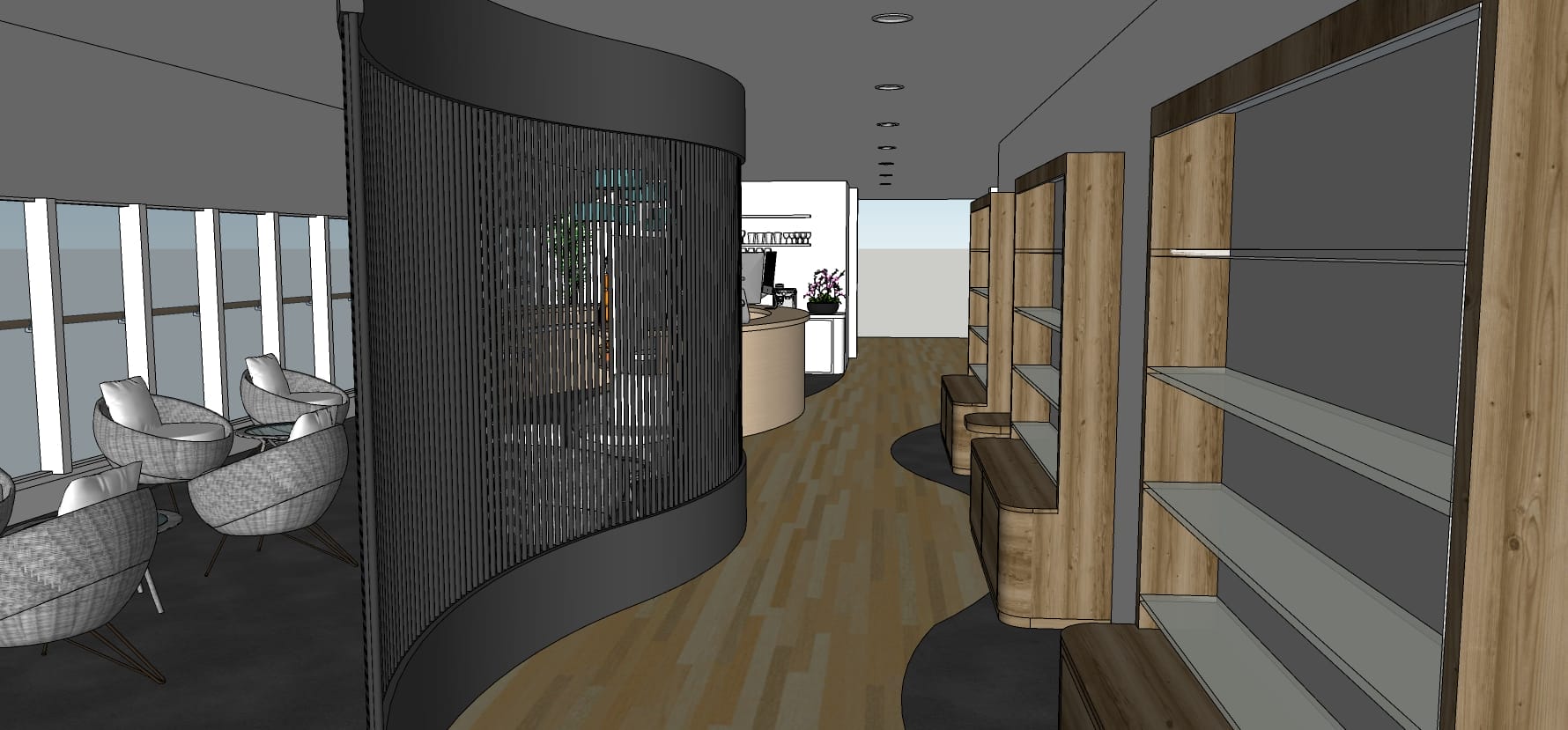 QM2V2_ RECEP VIEW 1 Luxury cruise spa reception diagram