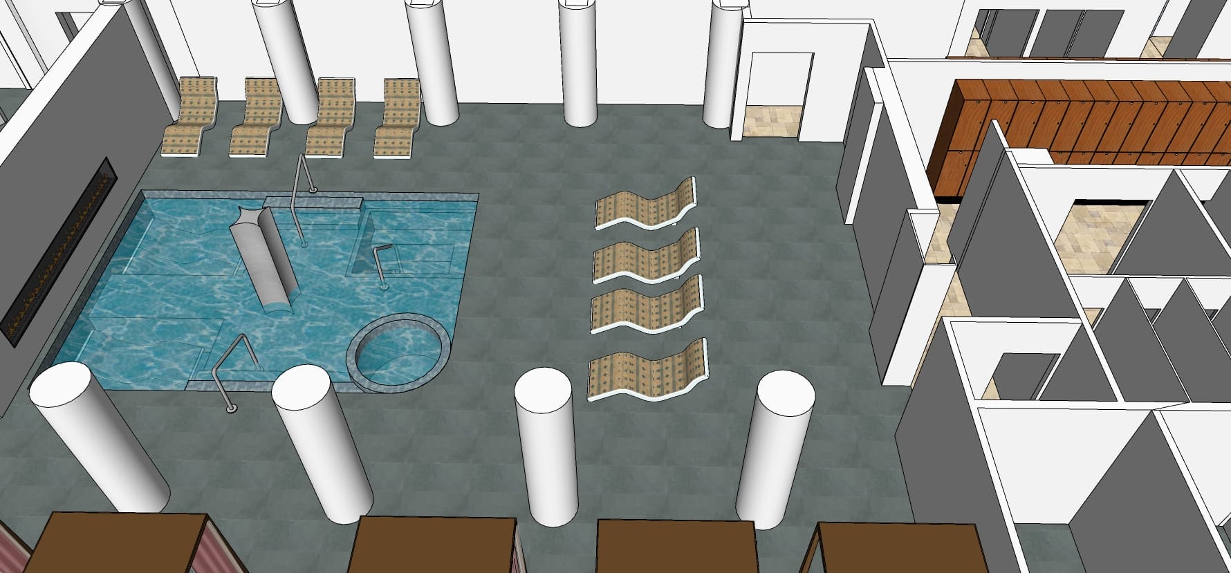 QM2V2_ sunken pools Luxury cruise spa sunken pool diagram